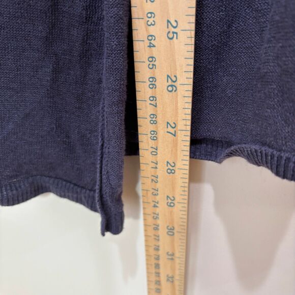 Rachel Zoe 100% Linen Open Front Cardigan Women S Blue Sweater CoastalCore Beach - Picture 3 of 7